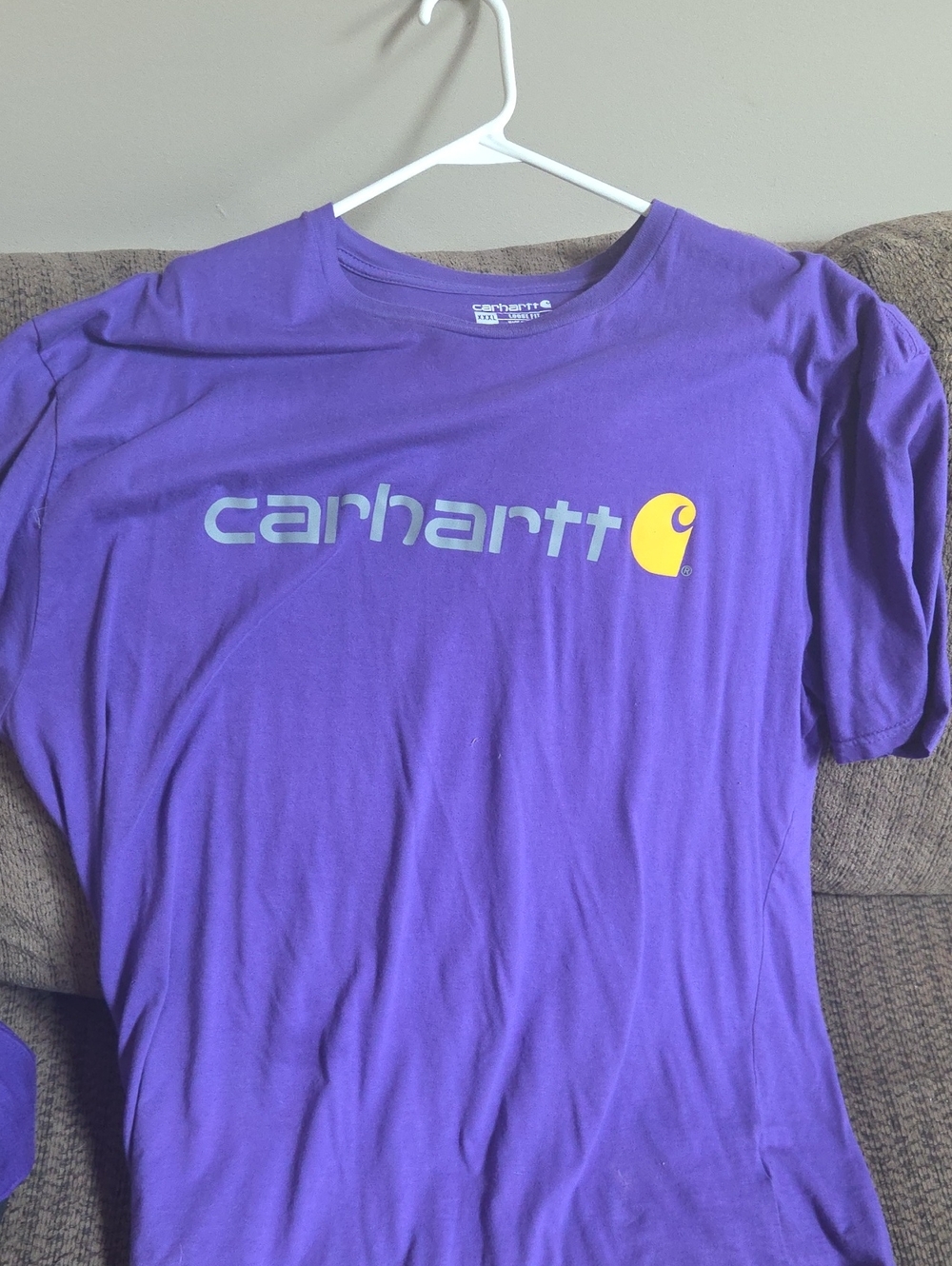 Carhartt Purple Logo Tee for Men- Classic Short Sleeve